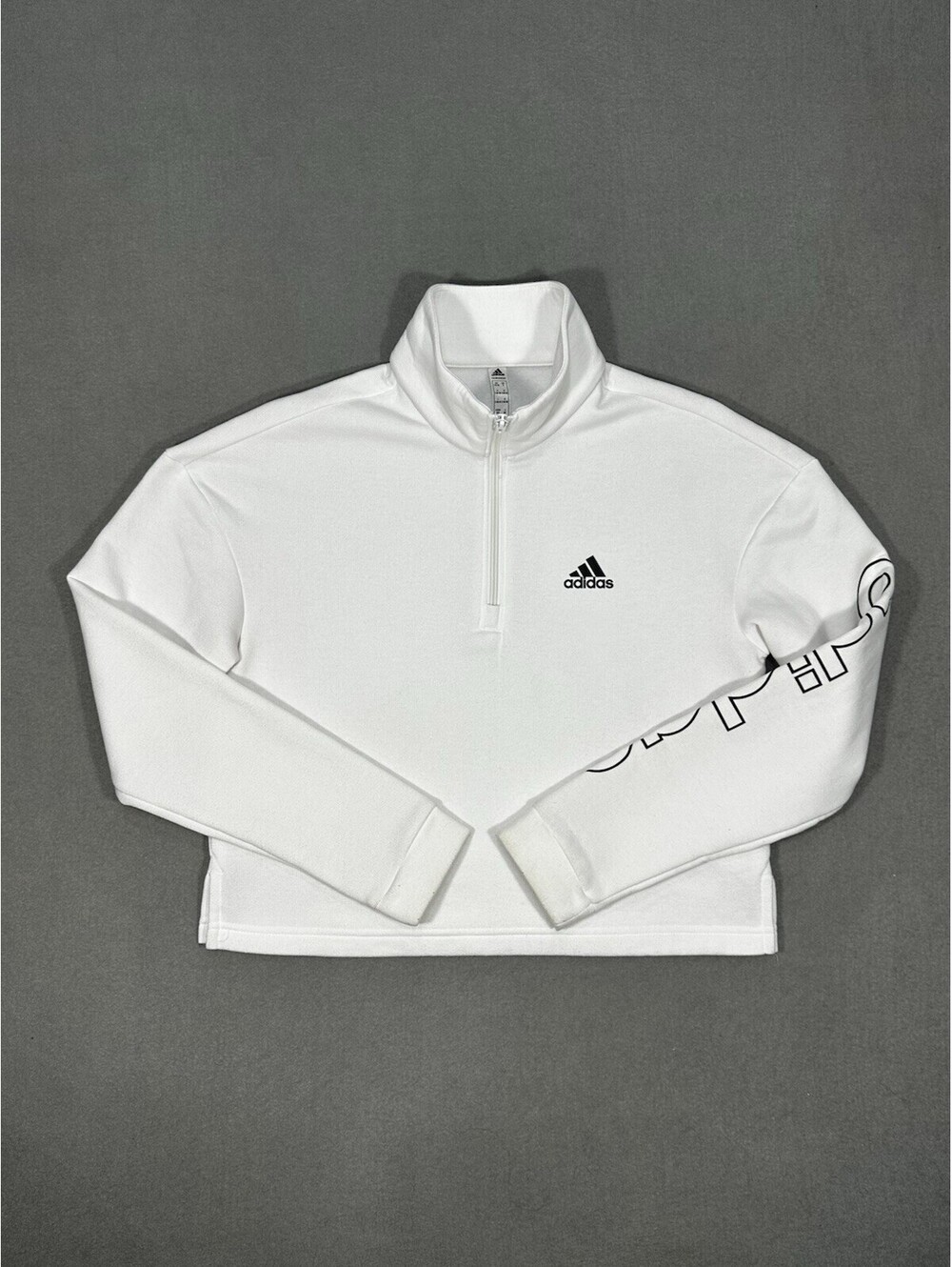 Adidas Primegreen Women’s Small White Quarter Zip Pullover Sweatshirt